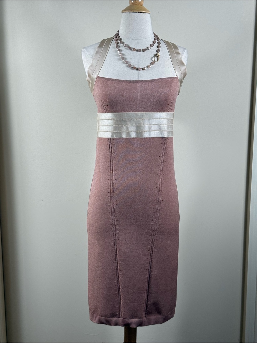 NWT Alessandro Dell’Acqua Nude Bodycon Mini Dress Sz 44/8